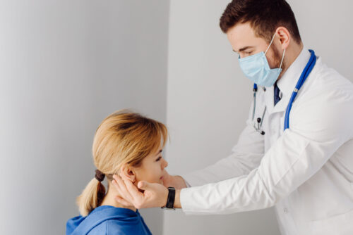 Doctor examines the patient . Medicine and health care concept. Doctor examines the patient . Medicine and health care concept.